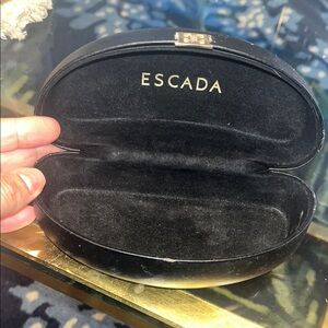 Escada Black Oval Sunglasses Case